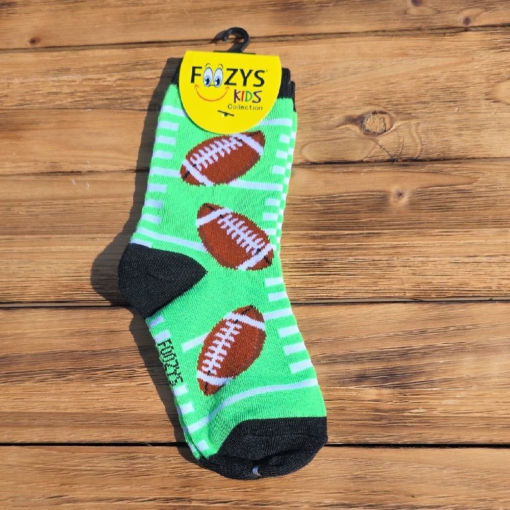 NWT Foozy Kids Football Socks - Green and Black - Unisex
